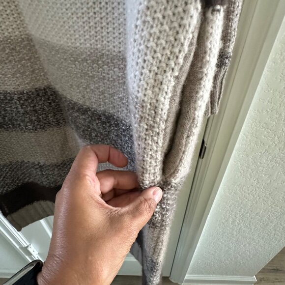 Magaschoni Womens S/P 100% Cashmere Striped Cardigan Sweater - Picture 5 of 7